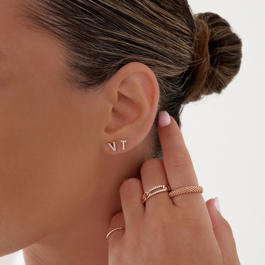 A-Z Earring Rose Gold